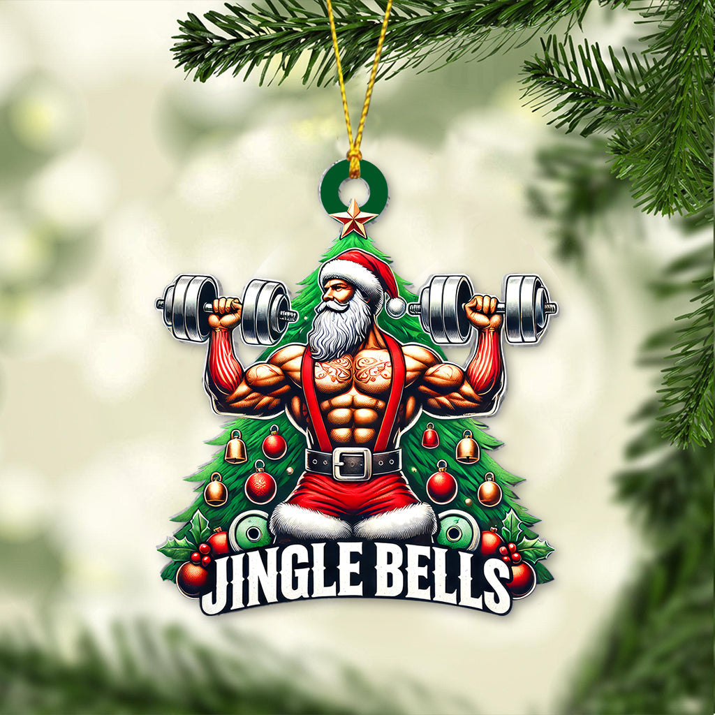 Blisscorners Custom Name Weightlifting Christmas Ornament, Santa Christmas Gift2D Flat LM2111