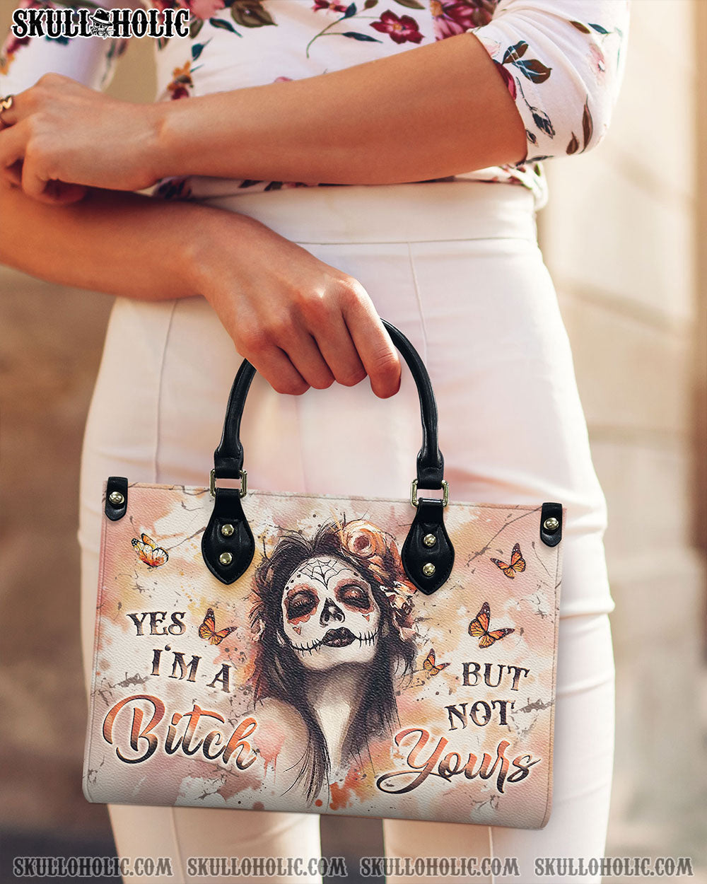 BLISSCORNERS YES I'M A B BUT NOT YOURS LEATHER HANDBAG