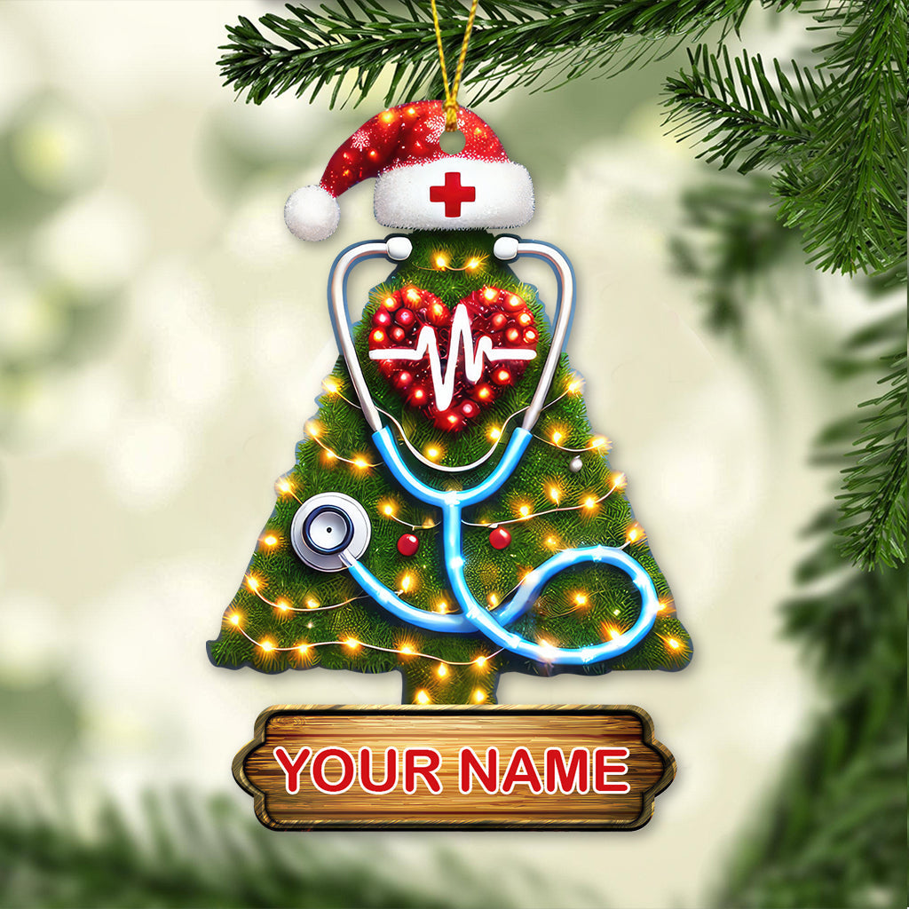 Blisscorners Custom Name Nurse Ornament, Home Decor Christmas Gift2D Flat LM2211