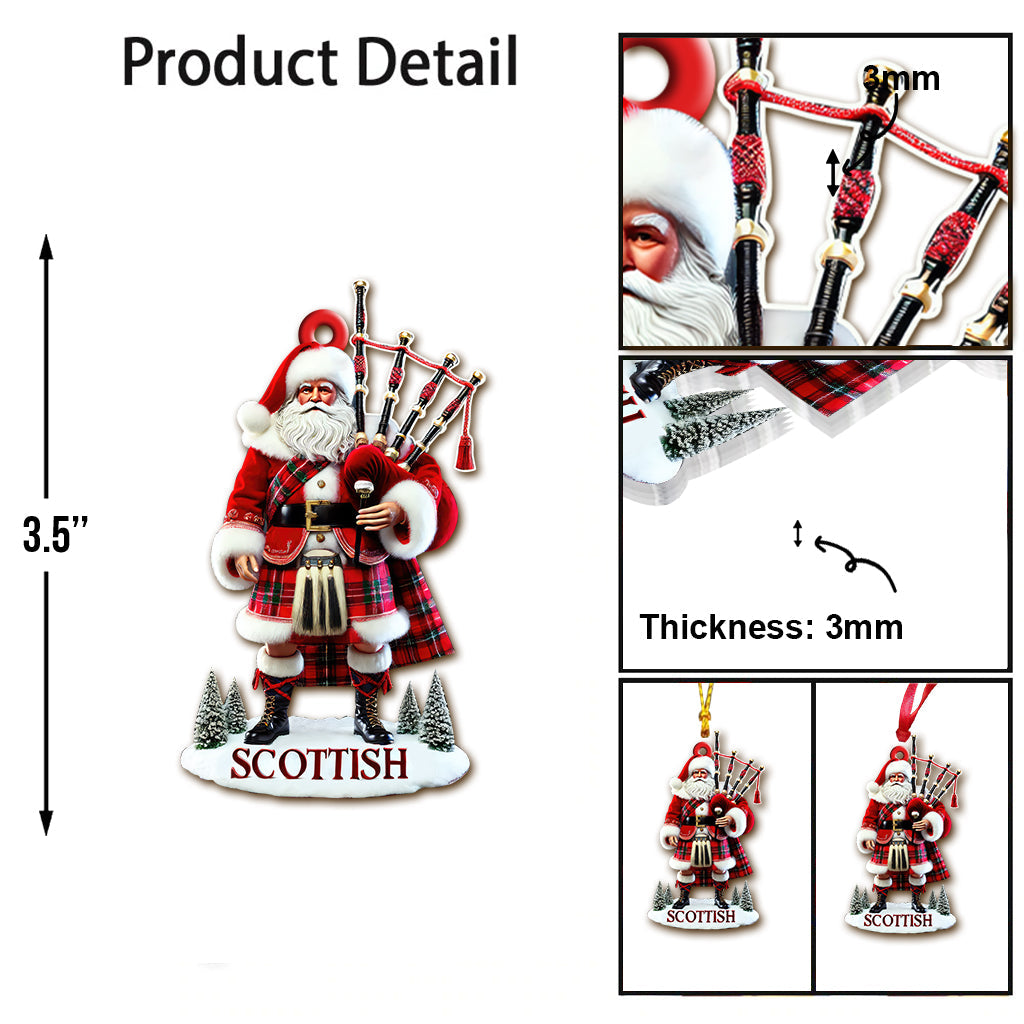 Blisscorners Custom Name Scotland Ornament, Christmas Gift for Scotland Lovers2D Flat LM2111