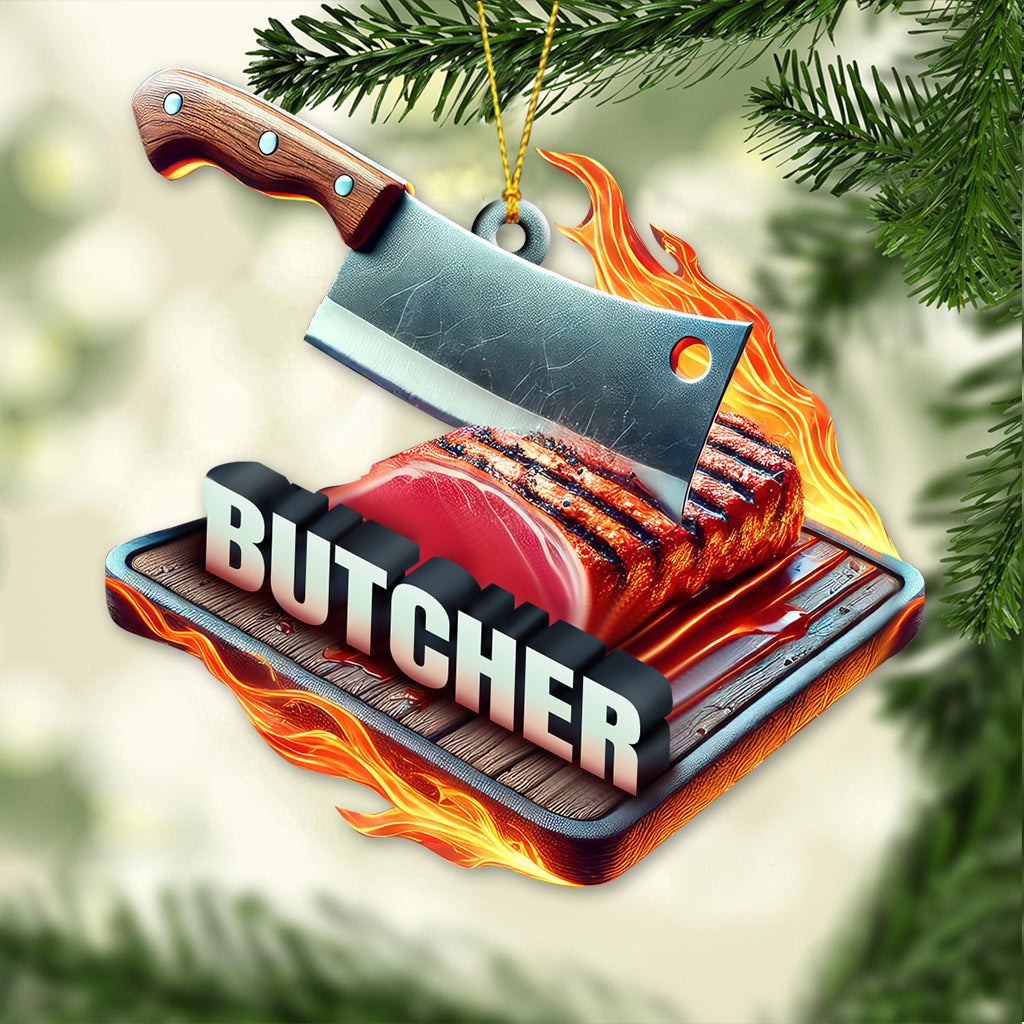 Blisscorners Custom Name Butcher Ornament, Christmas Gifts2D Flat LM2211