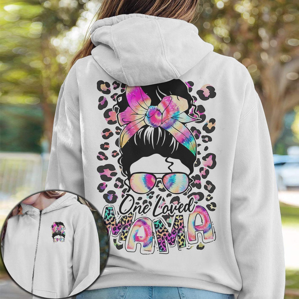 BLISSCORNERS ONE LOVED MAMA TIE DYE WHITE 2D