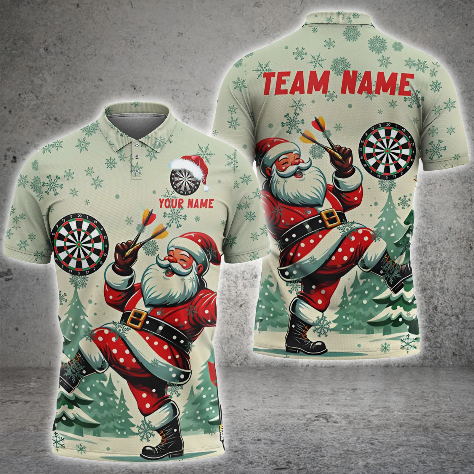 Blisscorners Darts Santa Throwing Vintage Christmas Personalized Name 3D Unisex Shirt