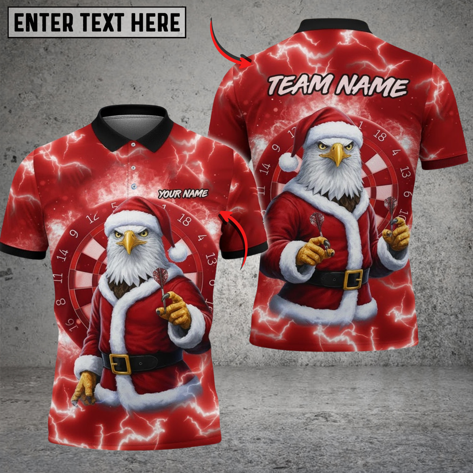 Blisscorners Darts Santa Eagle Lightning Dartboard Multicolor Customized Name, Team Name 3D Shirts