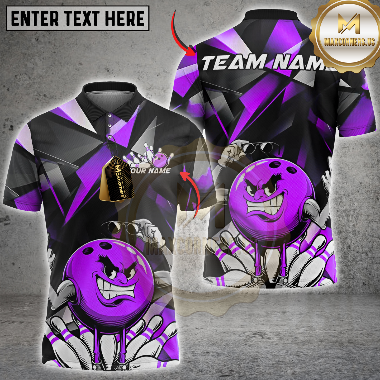 Blisscorners Angry Bowling Ball Multicolor Customized Name, Team Name 3D Shirts
