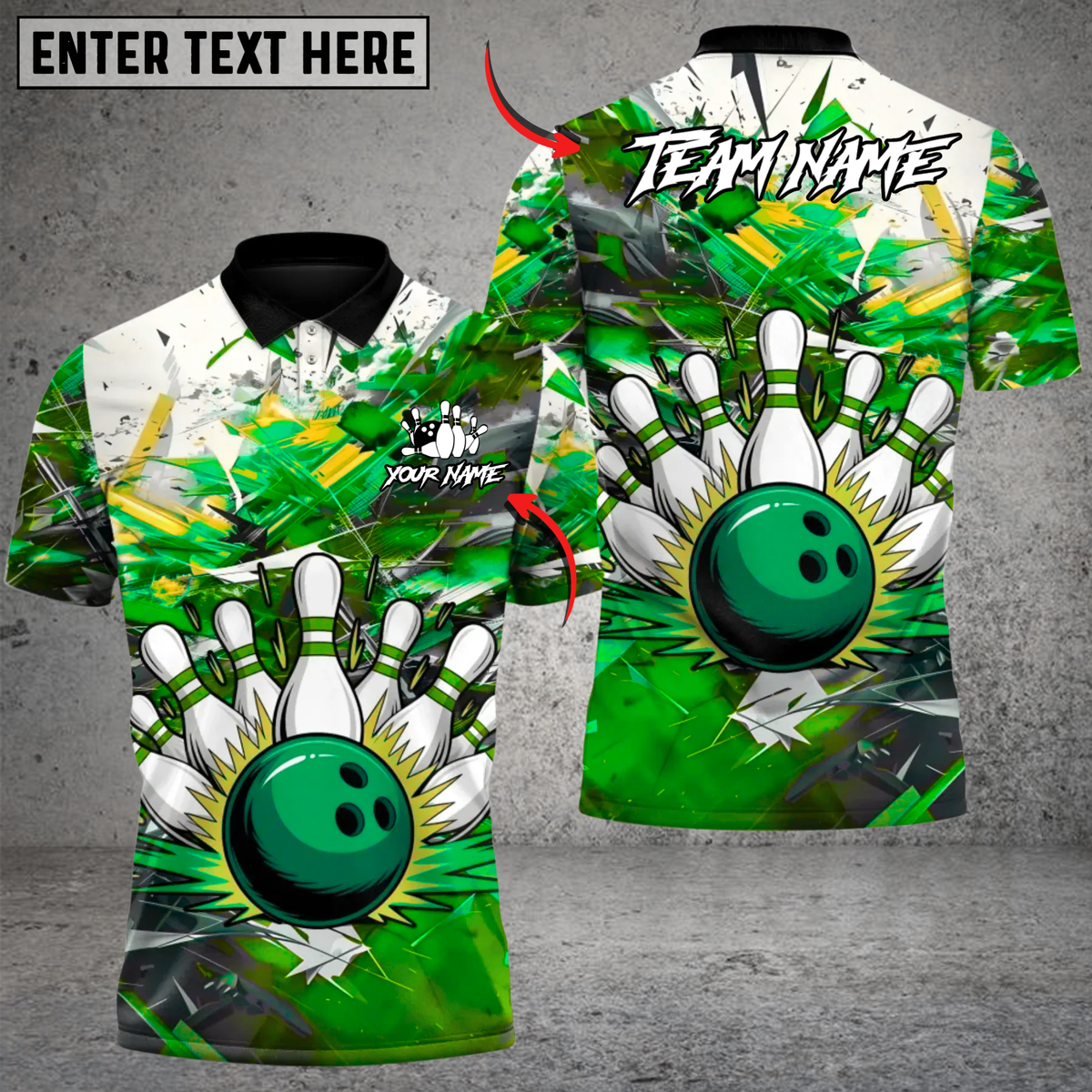 BlisscornersBowling Blast Multicolor Customized Name, Team Name 3D Shirts