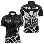 Blisscorners Personalized White Black Arrow Wings Dart Shirts For Men Team Darts Jerseys LM054