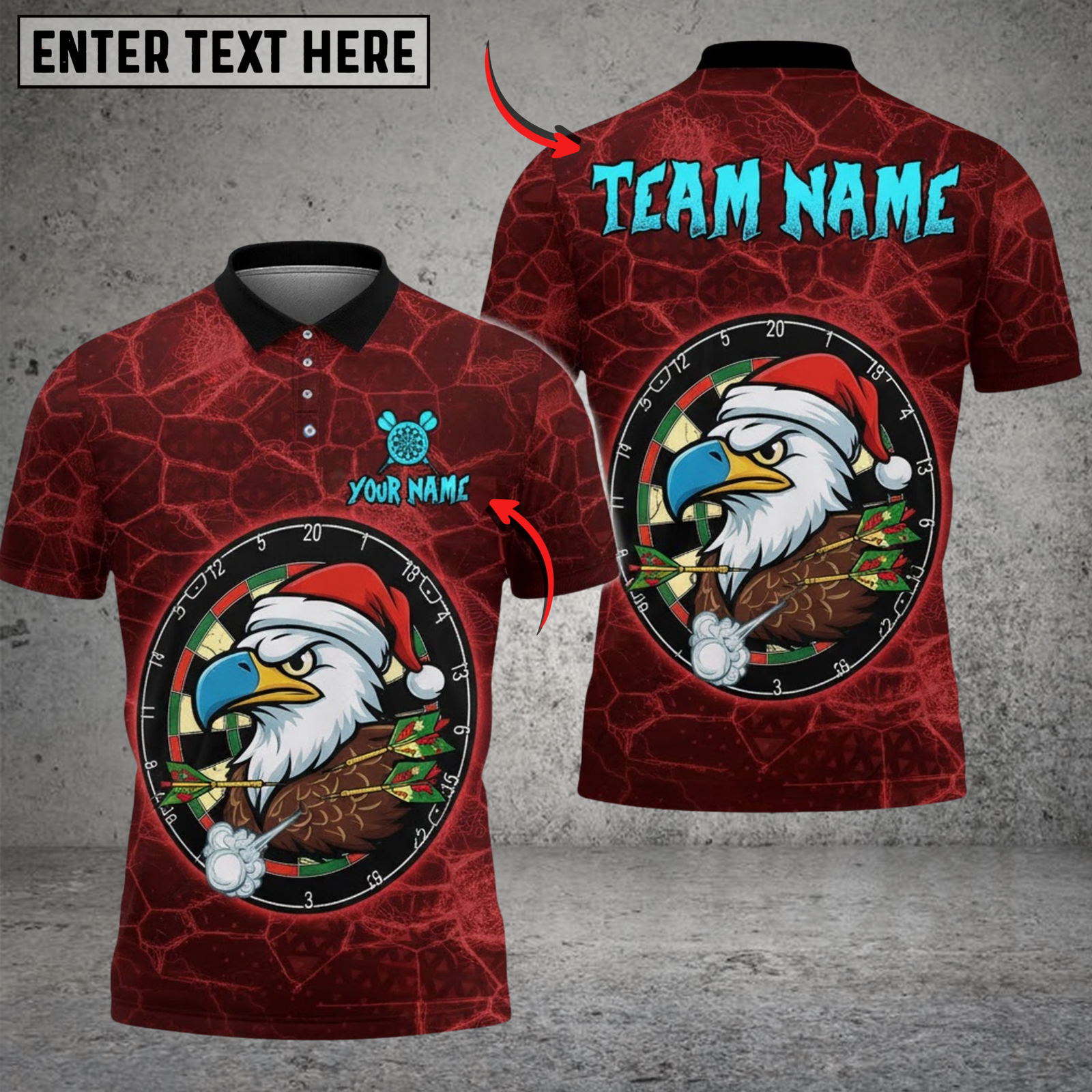 Blisscorners Darts Christmas Eagle Dartboard Multicolor Customized Name, Team Name 3D Shirts