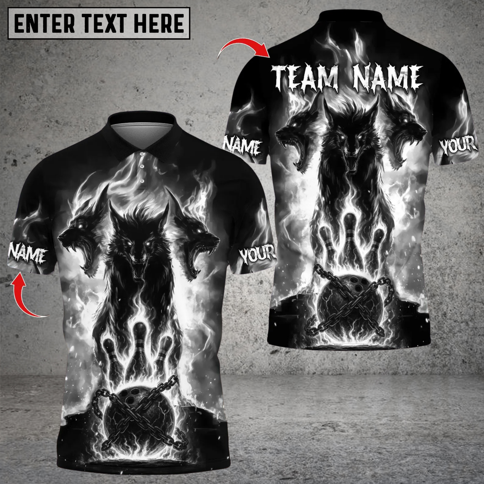 Blisscorners Bowling The Infernal Sentinels Multicolor Customized Name, Team Name 3D Shirts