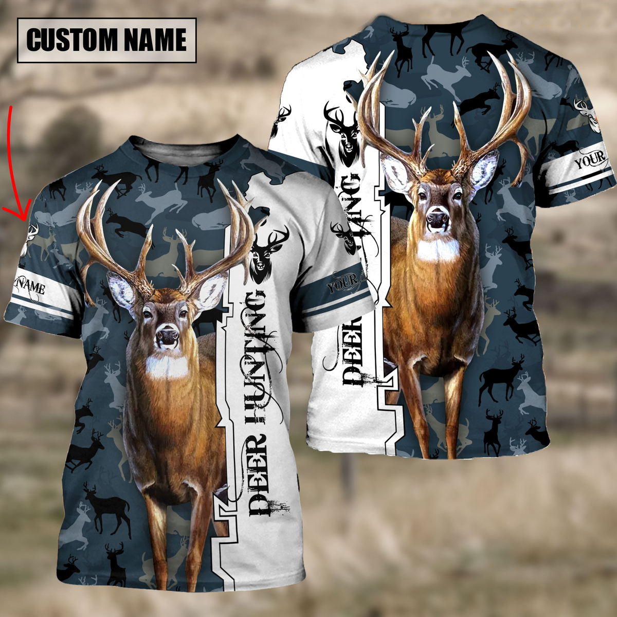Blisscorners Customized Name Deer Hunting 3D Shirts