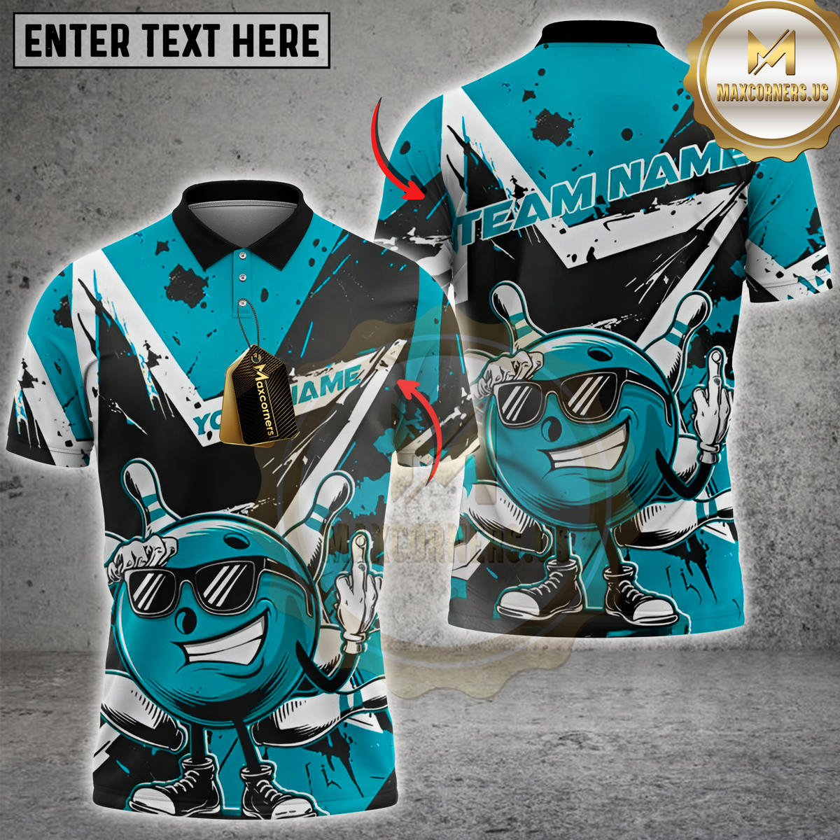 Blisscorners Victory Bowling Ball Multicolor Customized Name, Team Name 3D Shirts