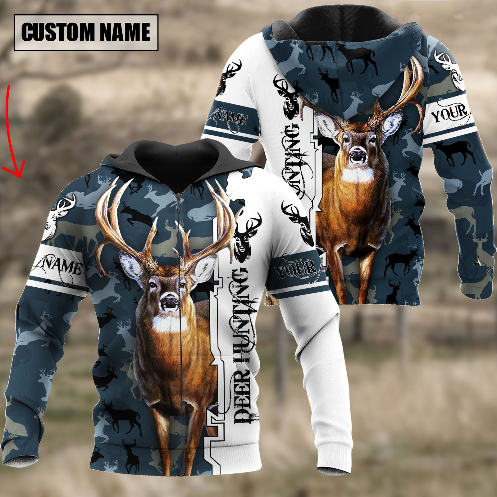 Blisscorners Customized Name Deer Hunting 3D Shirts