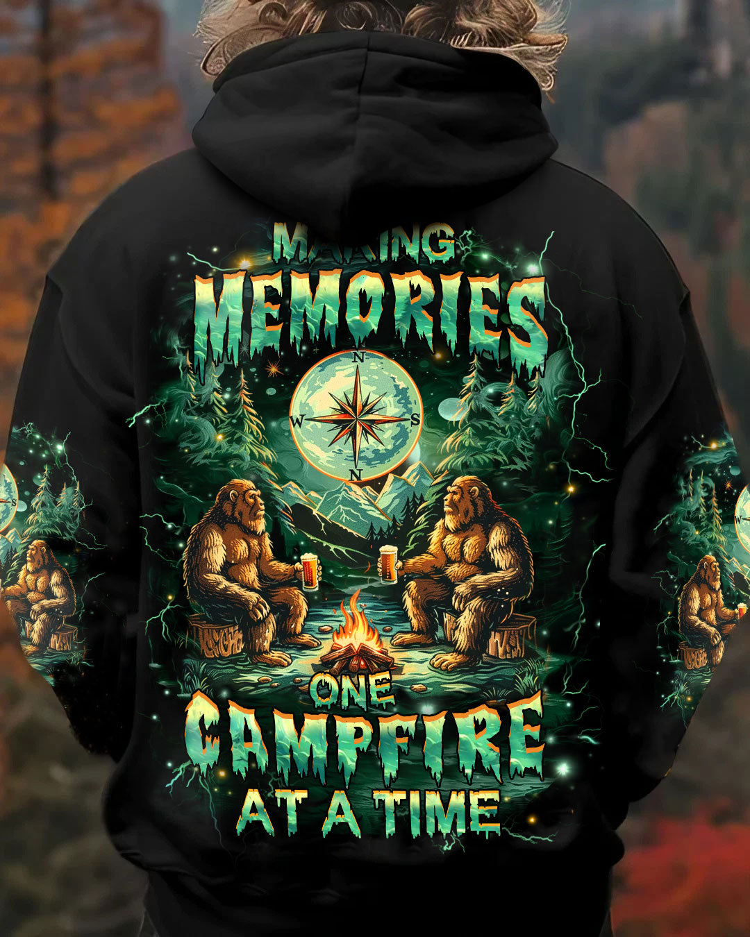 BLISSCORNERS MAKING MEMORIES ONE CAMPFIRE AT A TIME BIGFOOT ALL OVER PRINT- YHHN1212242