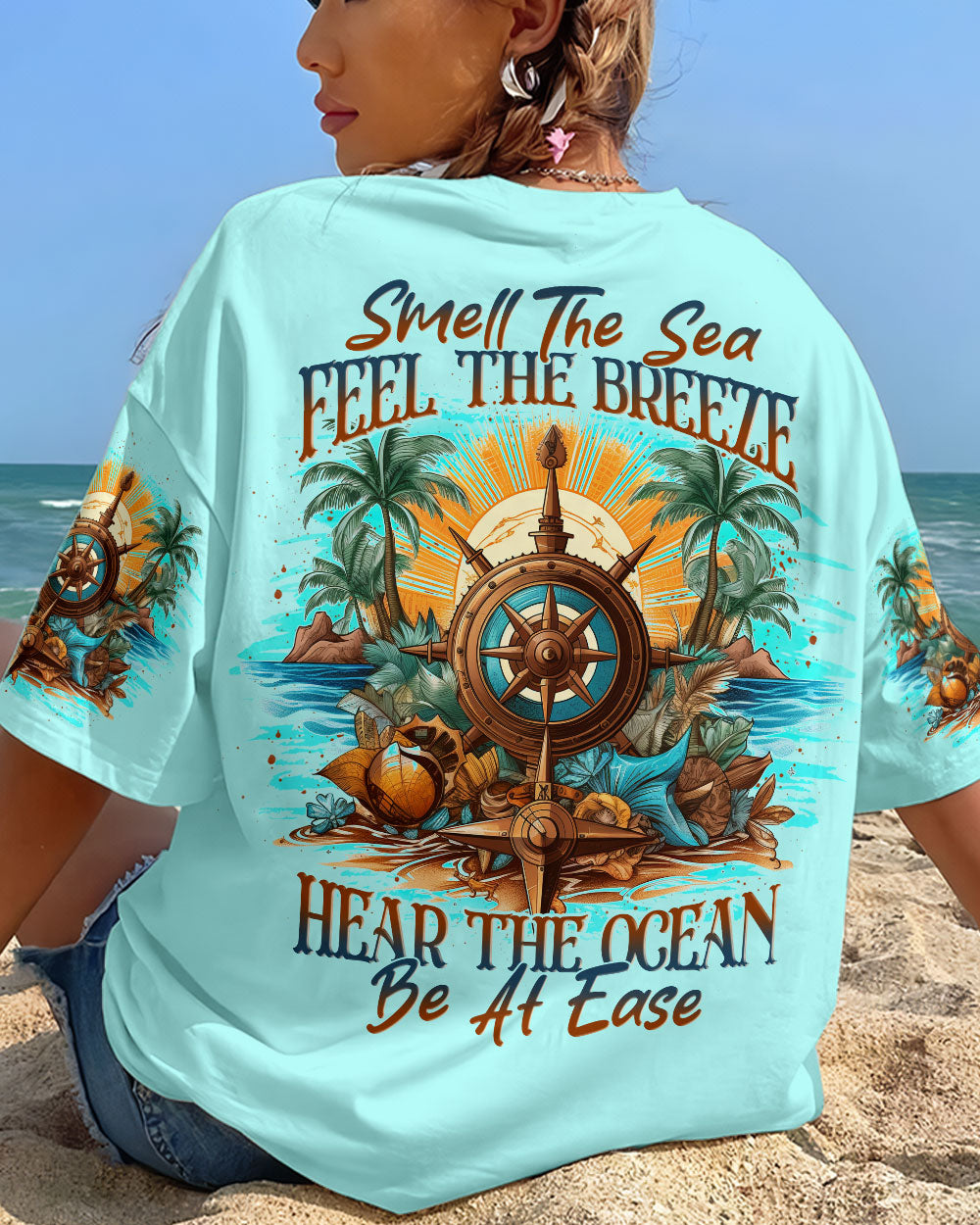 BLISSCORNERS SMELL THE SEA FEEL THE BREEZE ALL OVER PRINT