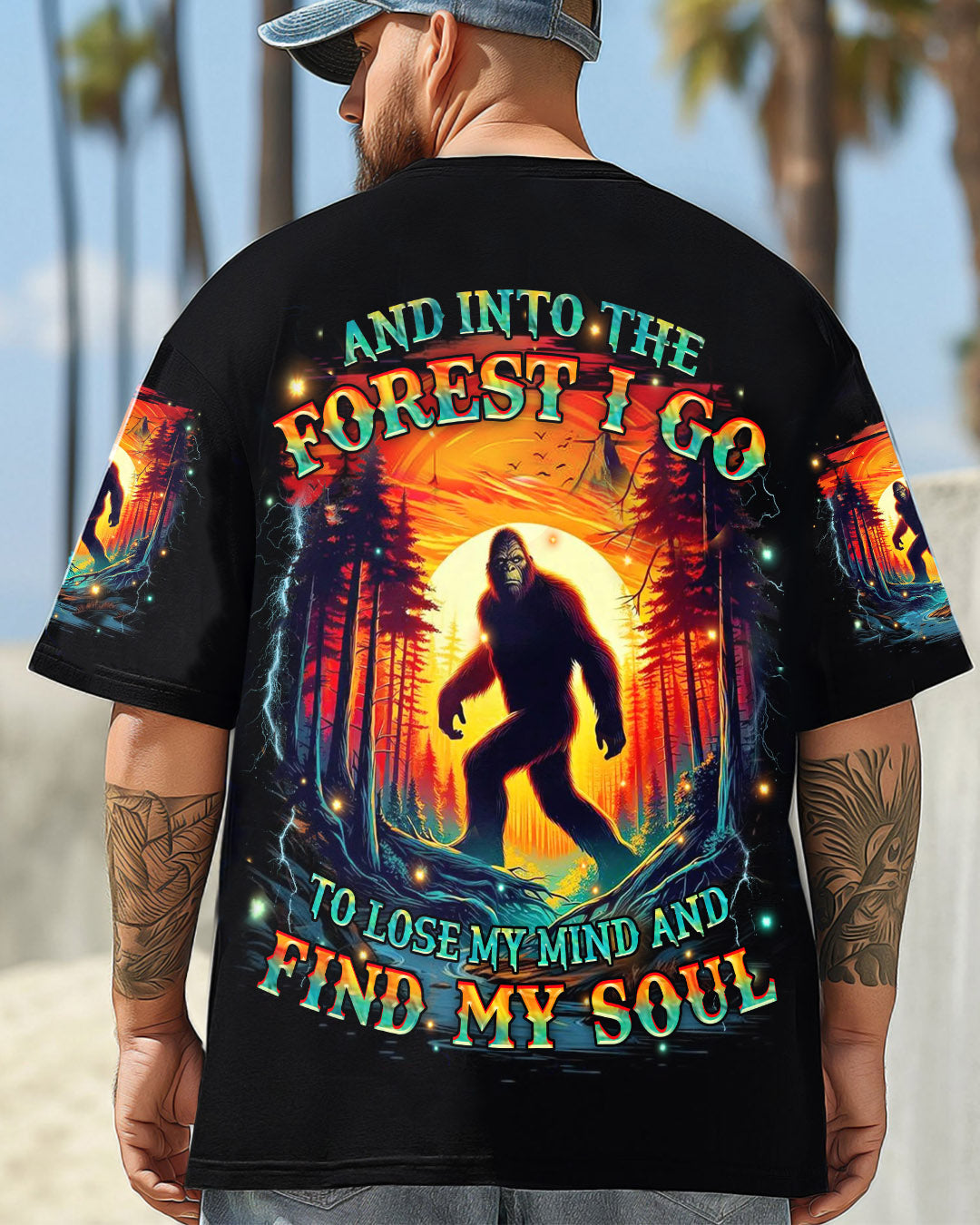 BLISSCORNERS AND INTO THE FOREST I GO BIGFOOT ALL OVER PRINT
