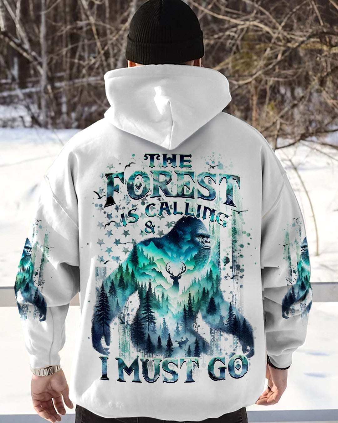 BLISSCORNERS THE FOREST IS CALLING AND I MUST GO BIGFOOT ALL OVER PRINT