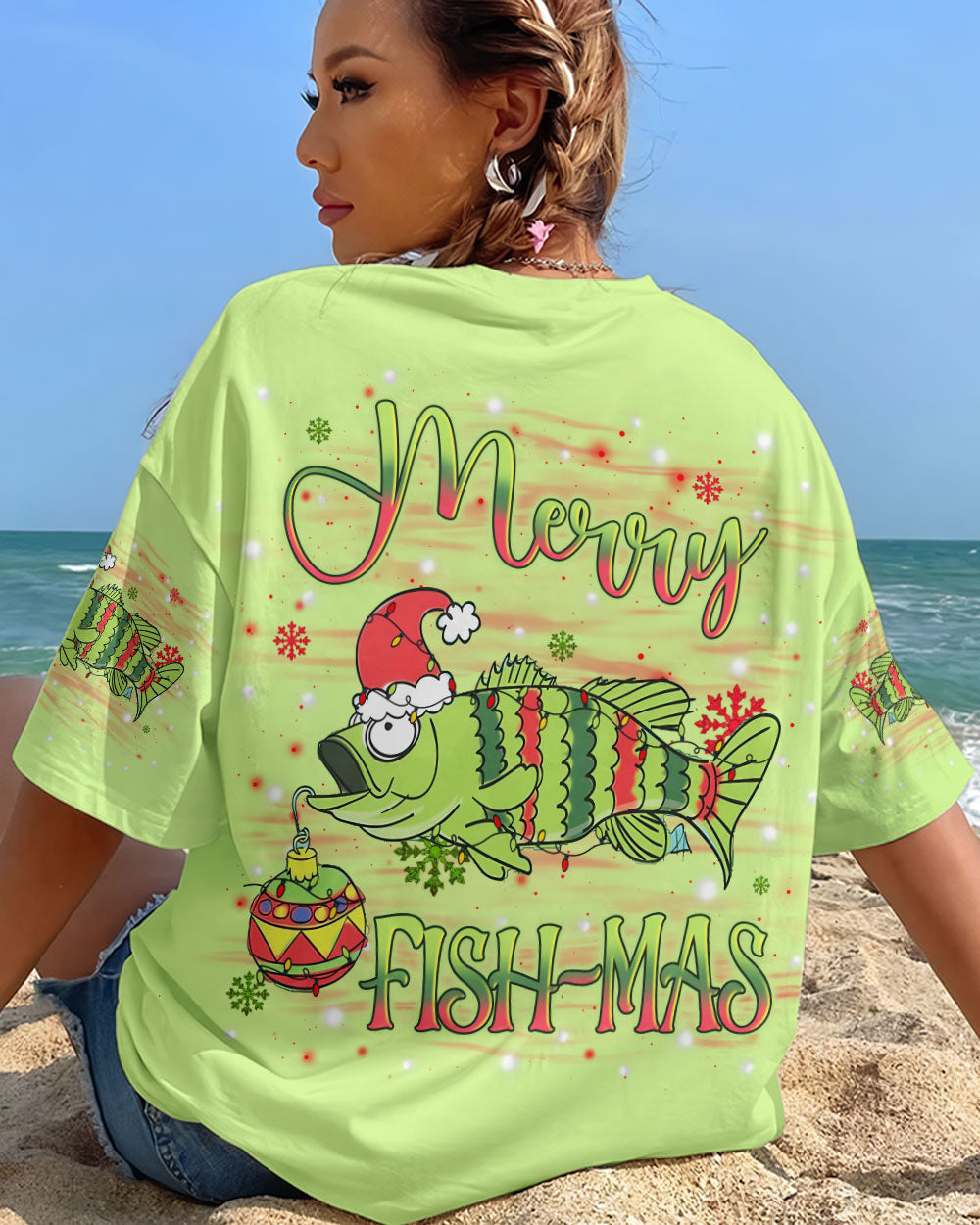 BLISSCORNERS MERRY FISH-MAS CHRISTMAS ALL OVER PRINT