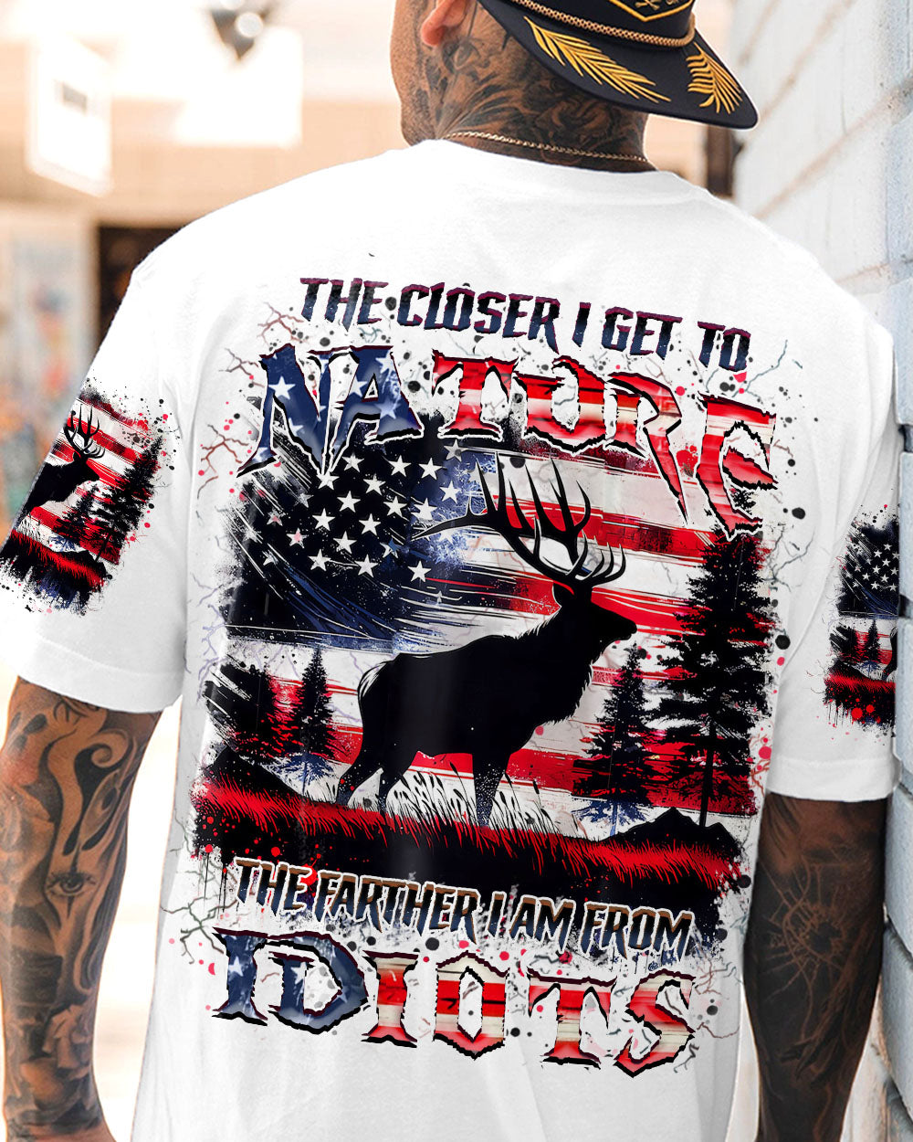 BLISSCORNERS THE CLOSER I GET TO NATURE DEER HUNTING ALL OVER PRINT