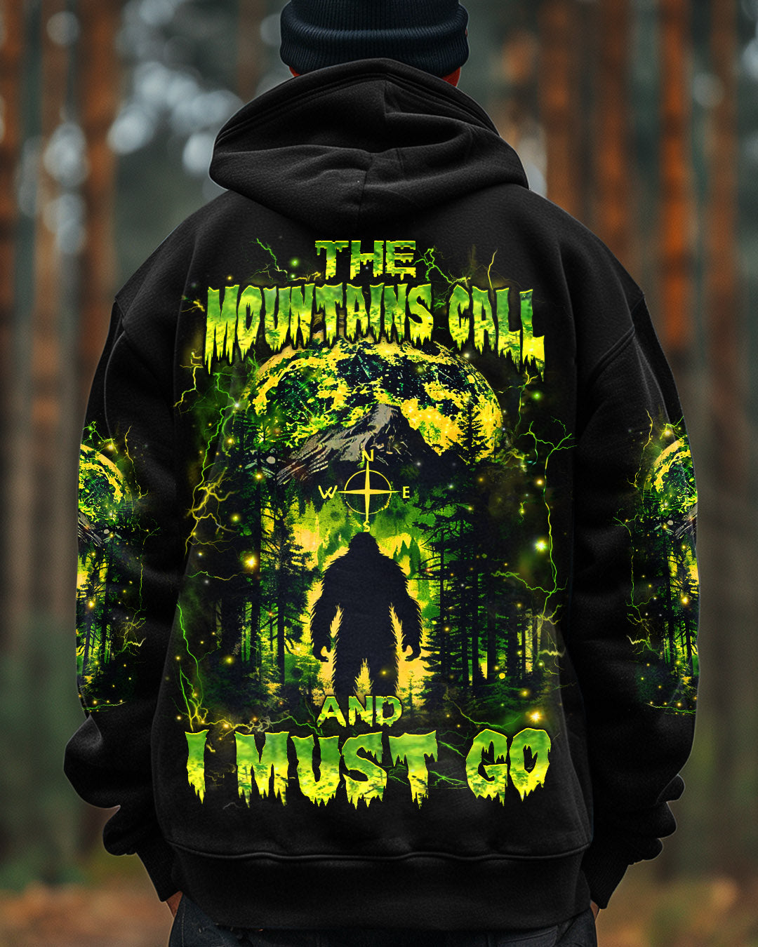 BLISSCORNERS THE MOUNTAINS CALL AND I MUST GO BIGFOOT ALL OVER PRINT