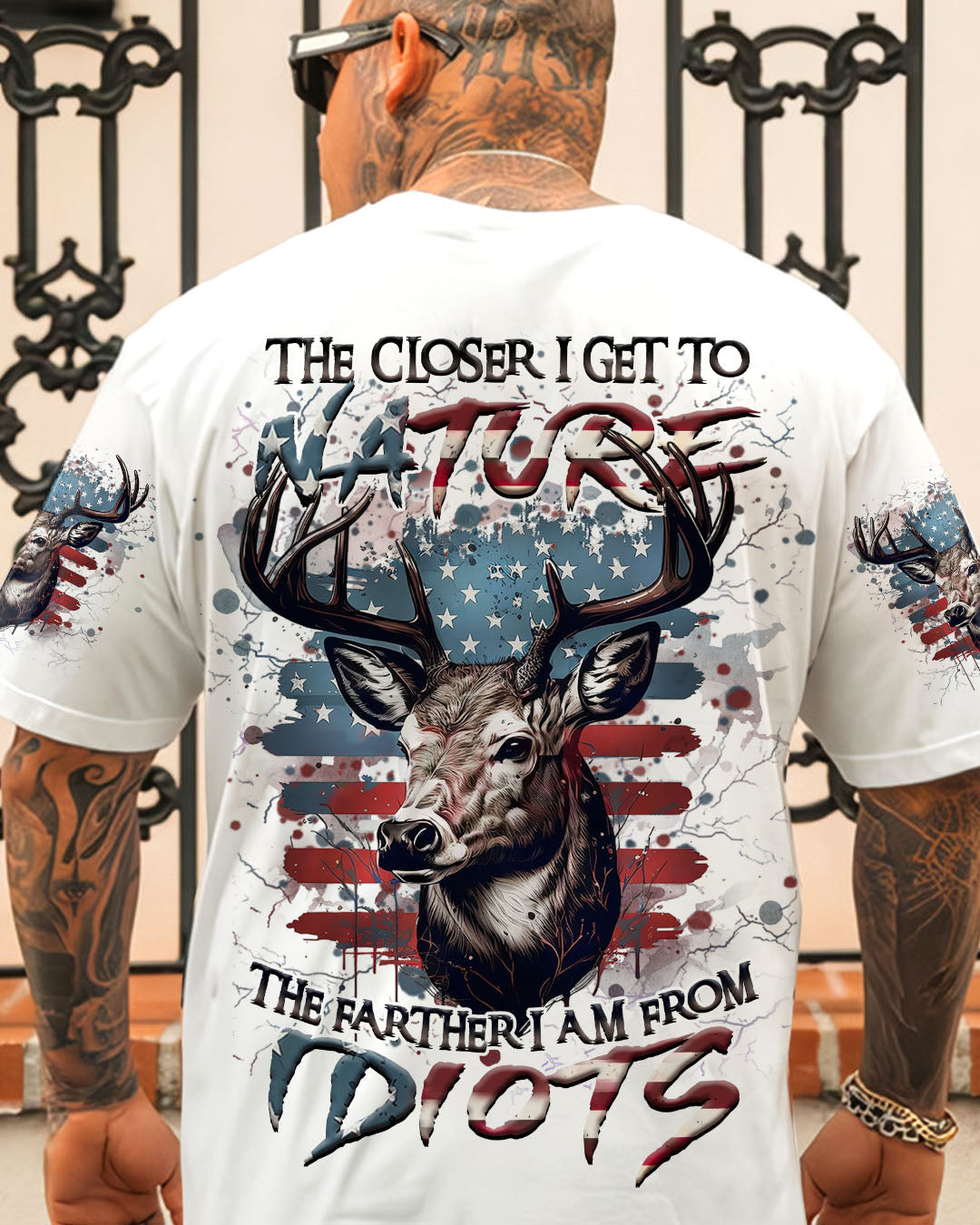 BLISSCORNERS THE CLOSER I GET TO NATURE DEER HUNTING ALL OVER PRINT
