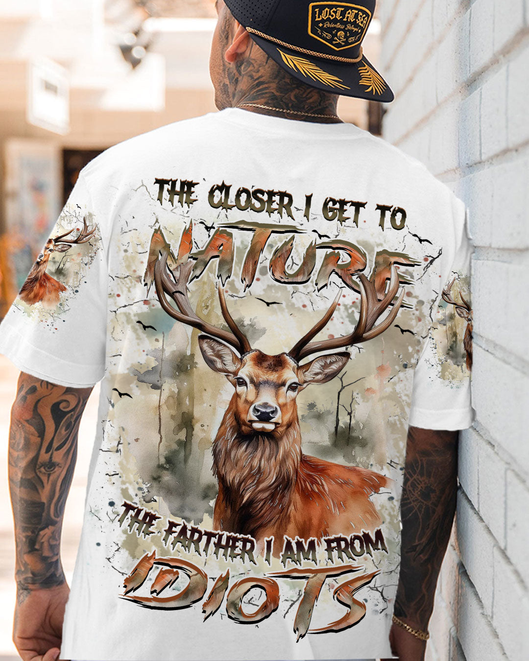 BLISSCORNERS THE CLOSER I GET TO NATURE DEER HUNTING ALL OVER PRINT