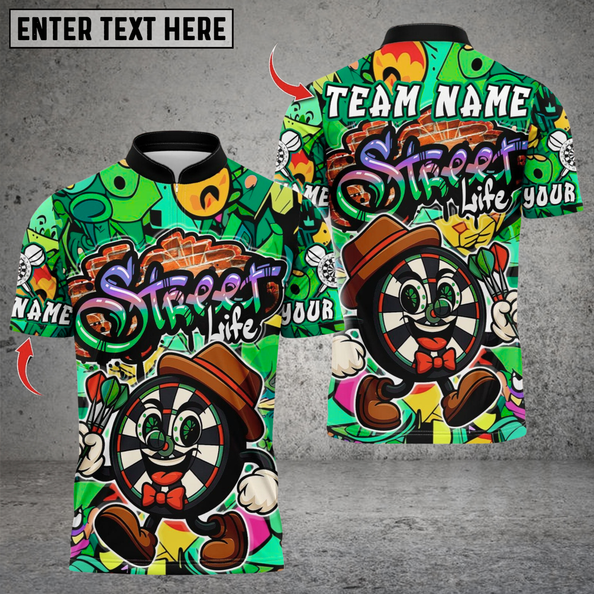Blisscorners Darts Graffiti Mr Dartboard Multicolor Customized Name, Team Name 3D Shirts