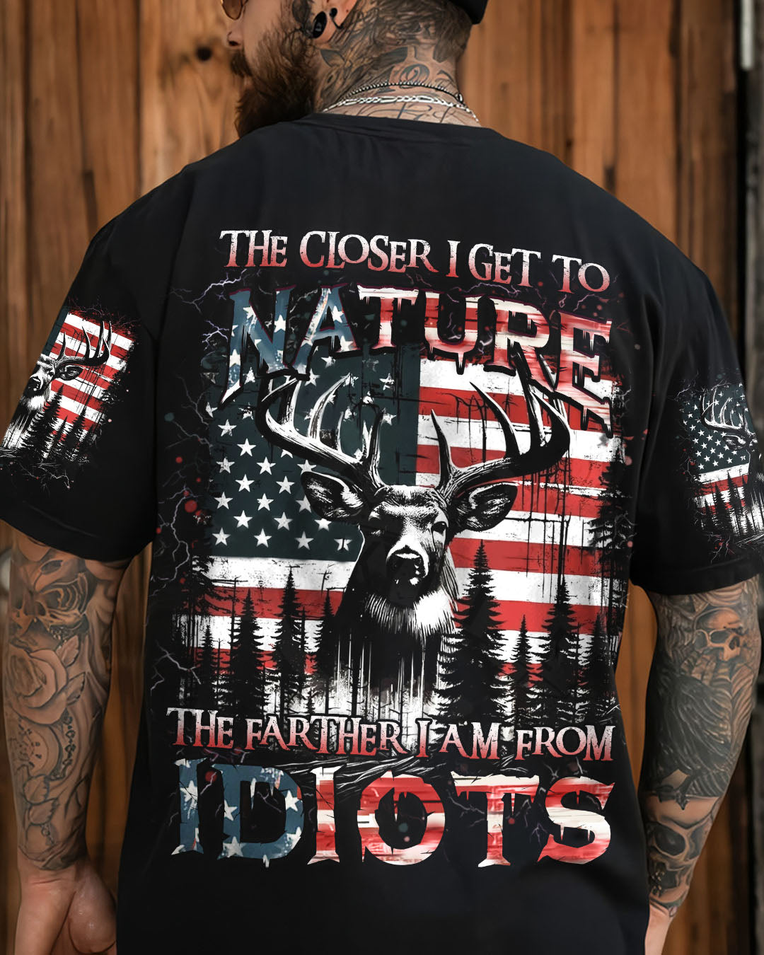 BLISSCORNERS THE CLOSER I GET TO NATURE DEER HUNTING ALL OVER PRINT