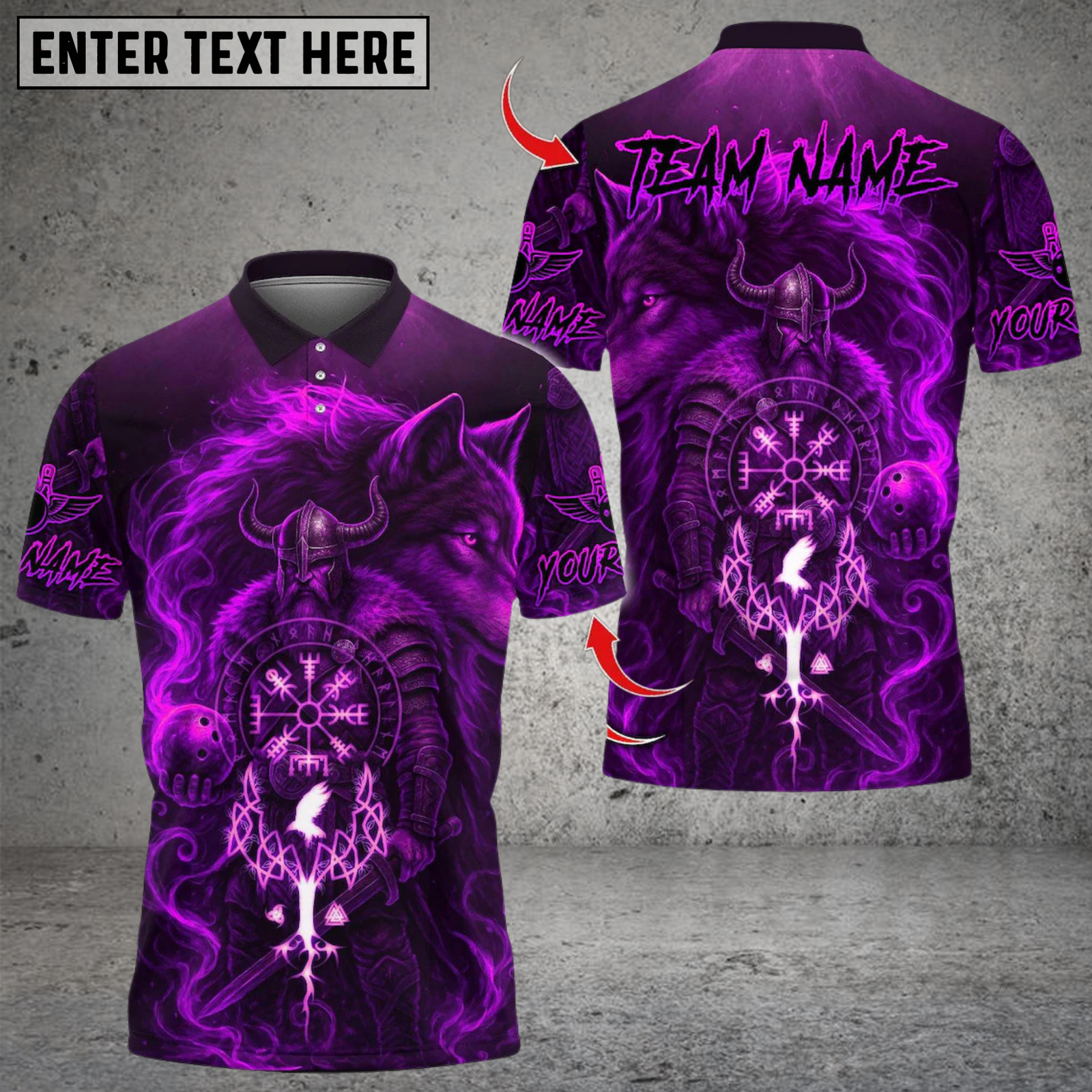 Blisscorners Bowling Viking Warrior And Wolf Multicolor Customized Name Team Name 3D Shirts