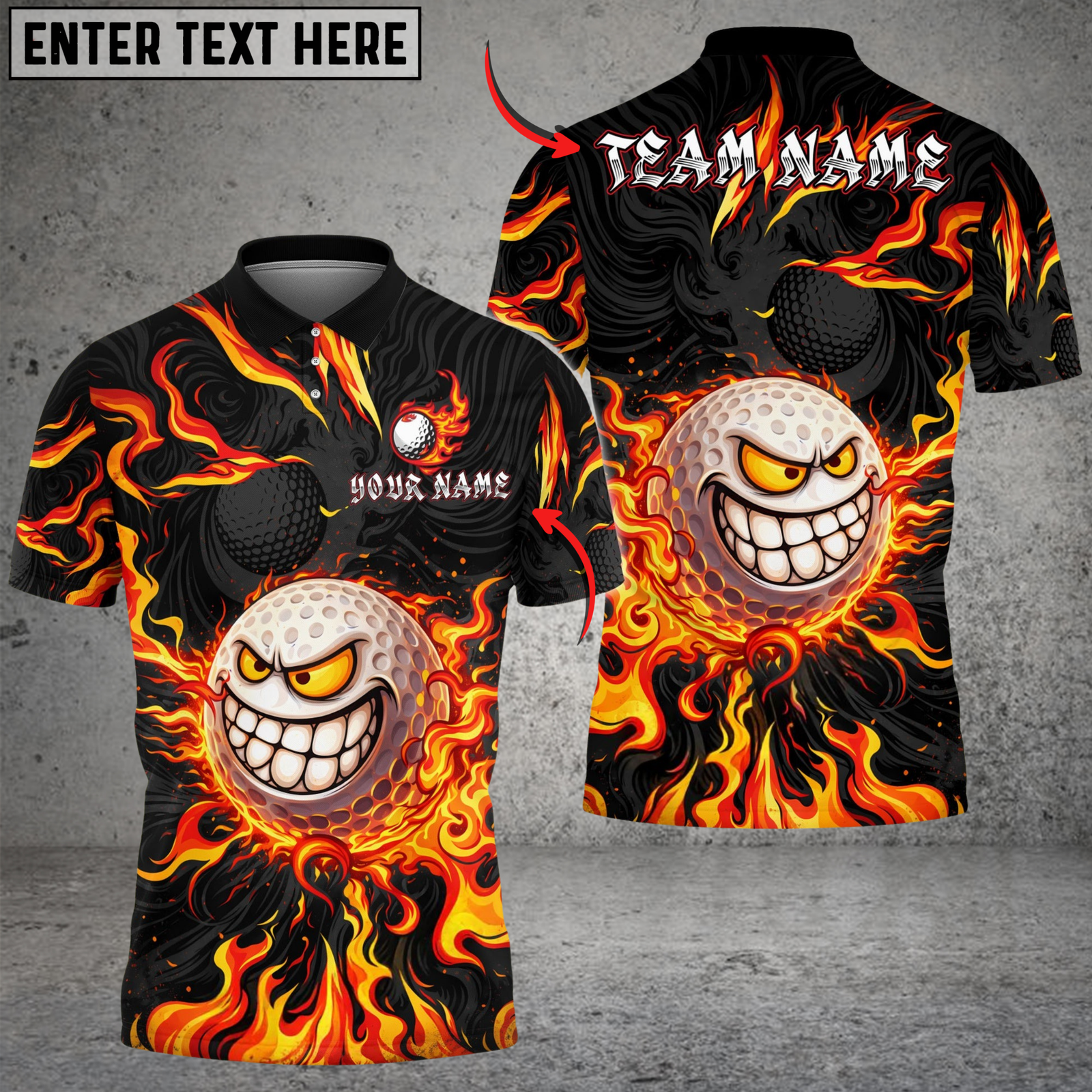 Blisscorners Savage Smile Swing Golf Polo Shirt Customized Name, Team Name 3D Shirts