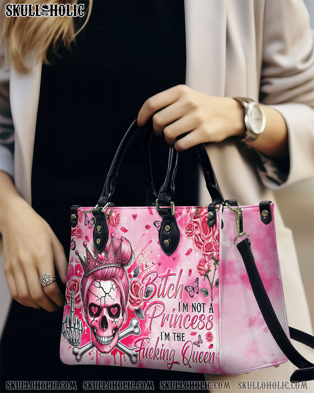 BLISSCORNERS I'M NOT A PRINCESS LEATHER HANDBAG