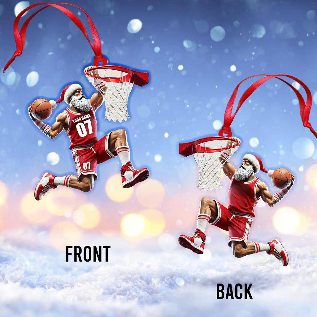 Blisscorners Custom Name and Number Basketball Ornament, Christmas Gift for Basketball Lover2D Flat LM2211