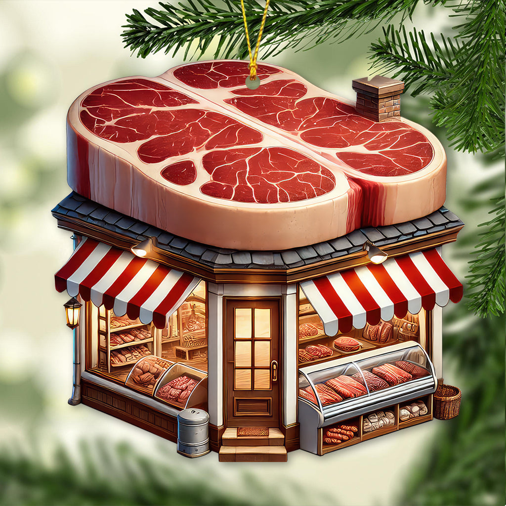 Blisscorners Custom Name Butcher Ornament, Christmas Gift2D Flat LM2211