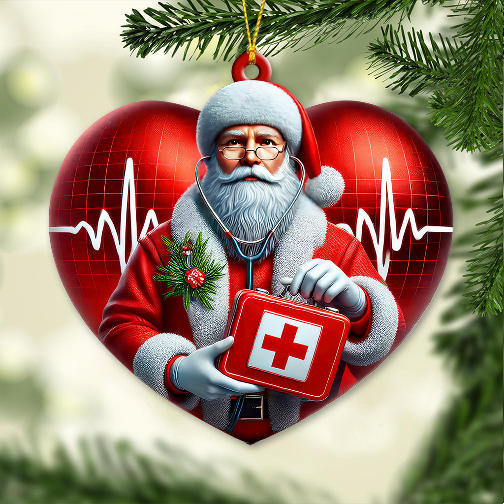 Blisscorners Custom Name Santa Nurse Ornament, Home Decor Christmas Gift2D Flat LM2211