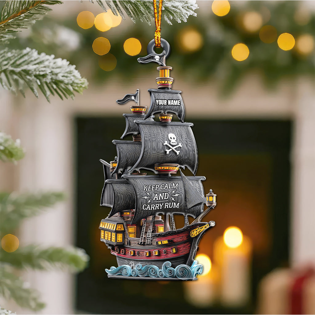 Blisscorners Keep Calm And Carry Rum, Home Decor, Christmas Ornament, Personalized Ornament2D Flat LM2111