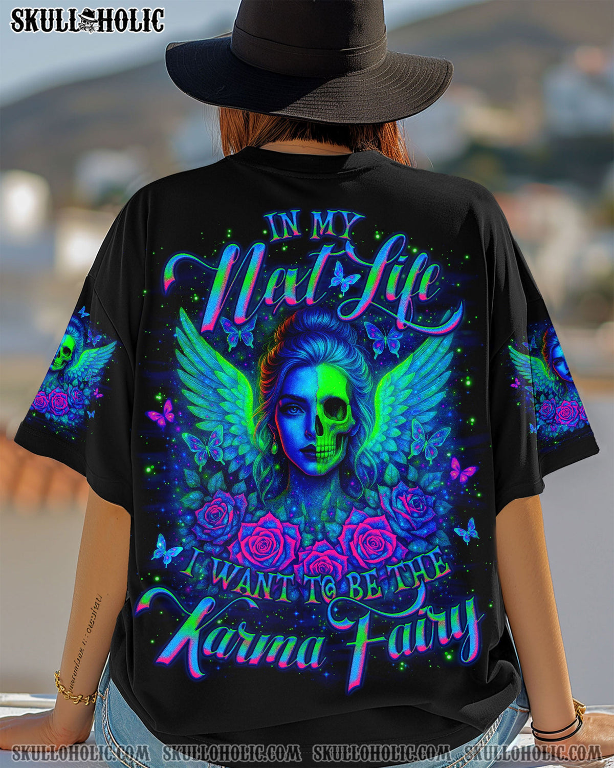 BLISSCORNERS I AM WHO I AM  SKULL MESSY BUN ALL OVER PRINT