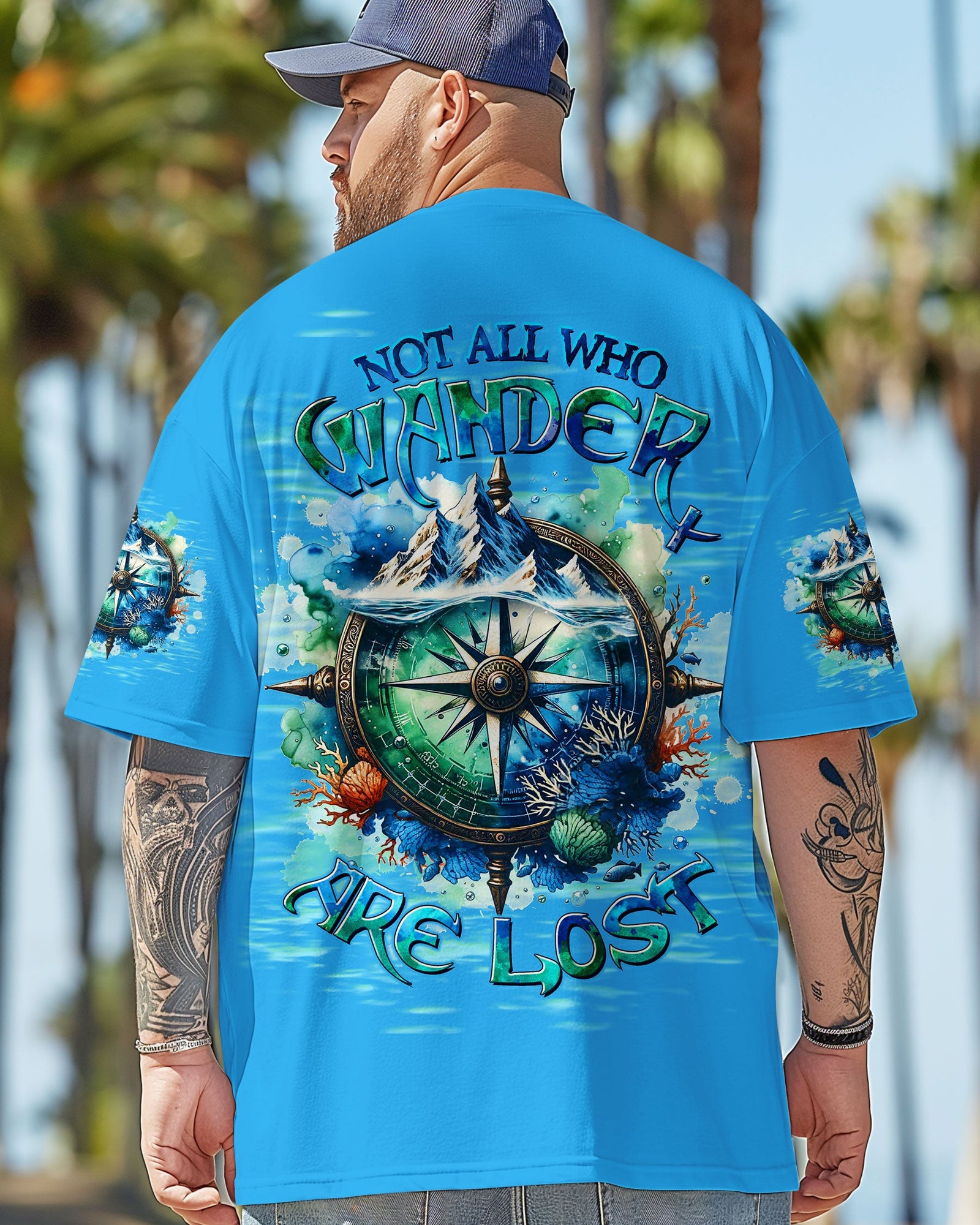 BLISSCORNERS NOT ALL WHO WANDER ARE LOST COMPASS ALL OVER PRINT