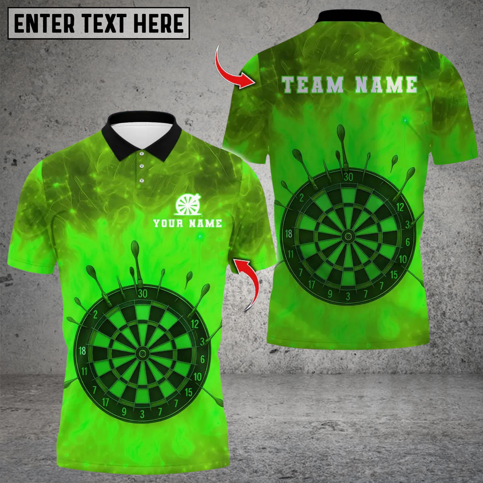 Blisscorners Darts Flame DartBoard Design Multicolor Customized Name, Team Name 3D Shirts