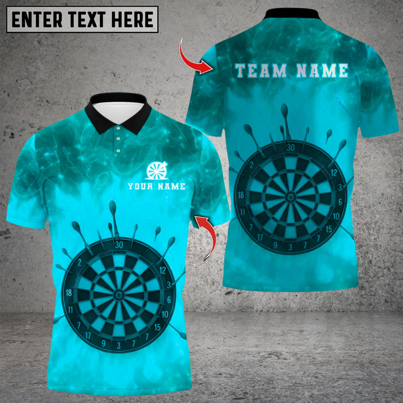 Blisscorners Darts Flame DartBoard Design Multicolor Customized Name, Team Name 3D Shirts