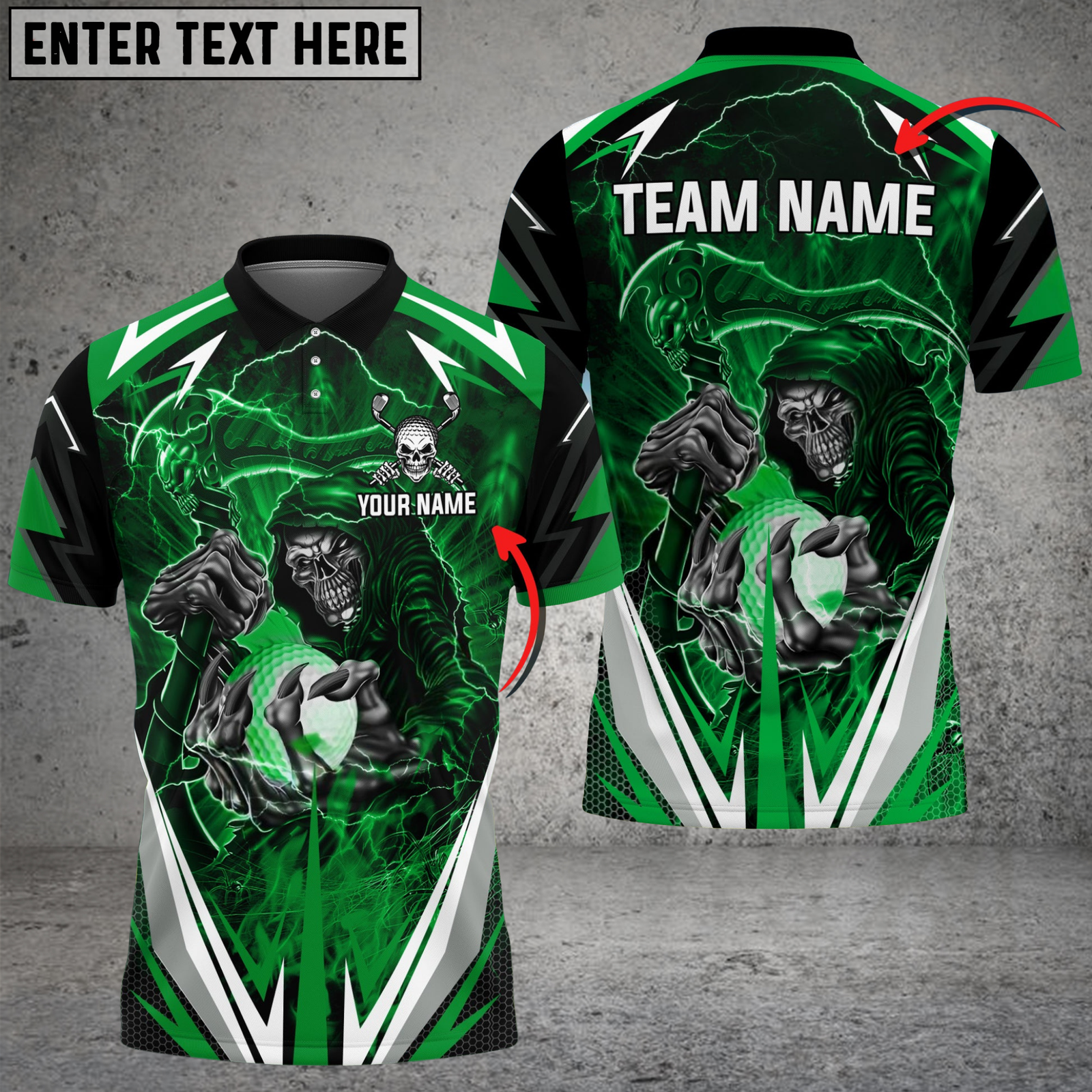 Blisscorners Golf Lightning Reaper Multicolor Customized Name, Team Name 3D Shirts