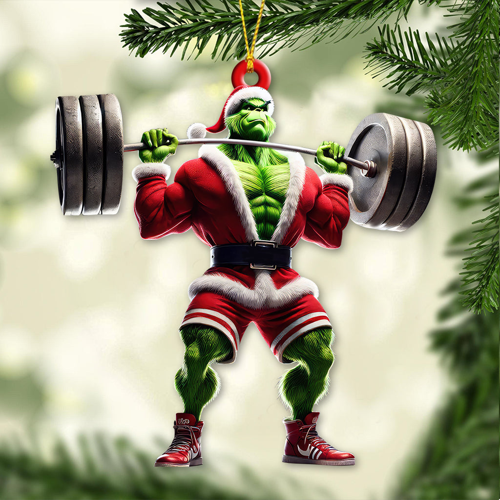 Blisscorners Custom Name Grinch Gym Ornament, Gymnastics Christmas Gift2D Flat LM2111