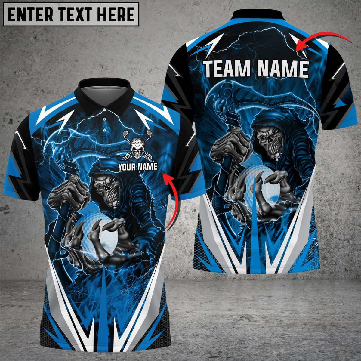 Blisscorners Golf Lightning Reaper Multicolor Customized Name, Team Name 3D Shirts