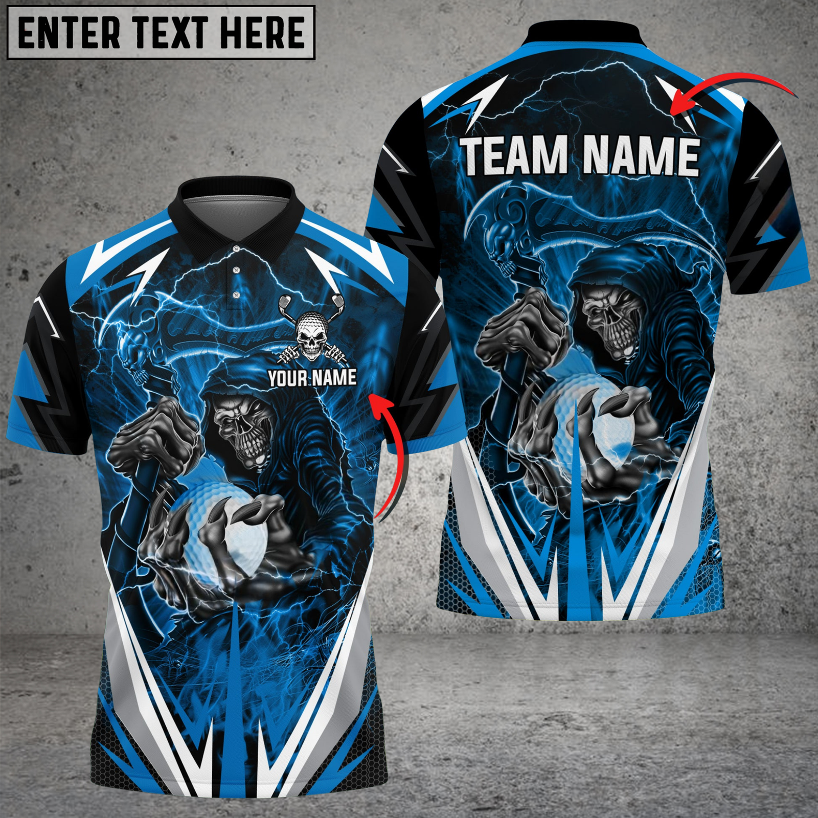Blisscorners Golf Lightning Reaper Multicolor Customized Name, Team Name 3D Shirts