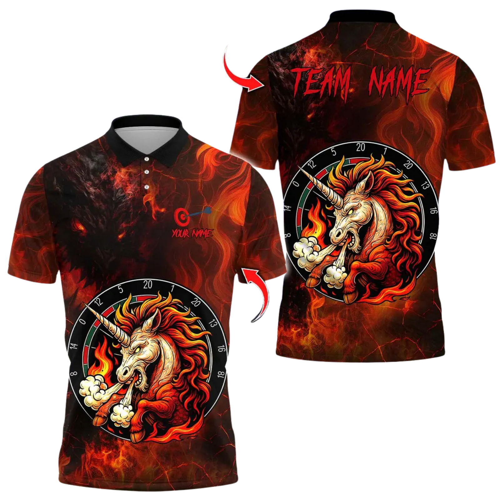 Blisscorners Darts Unicorn DartBoard Design Multicolor Customized Name, Team Name 3D Shirts For Kerry