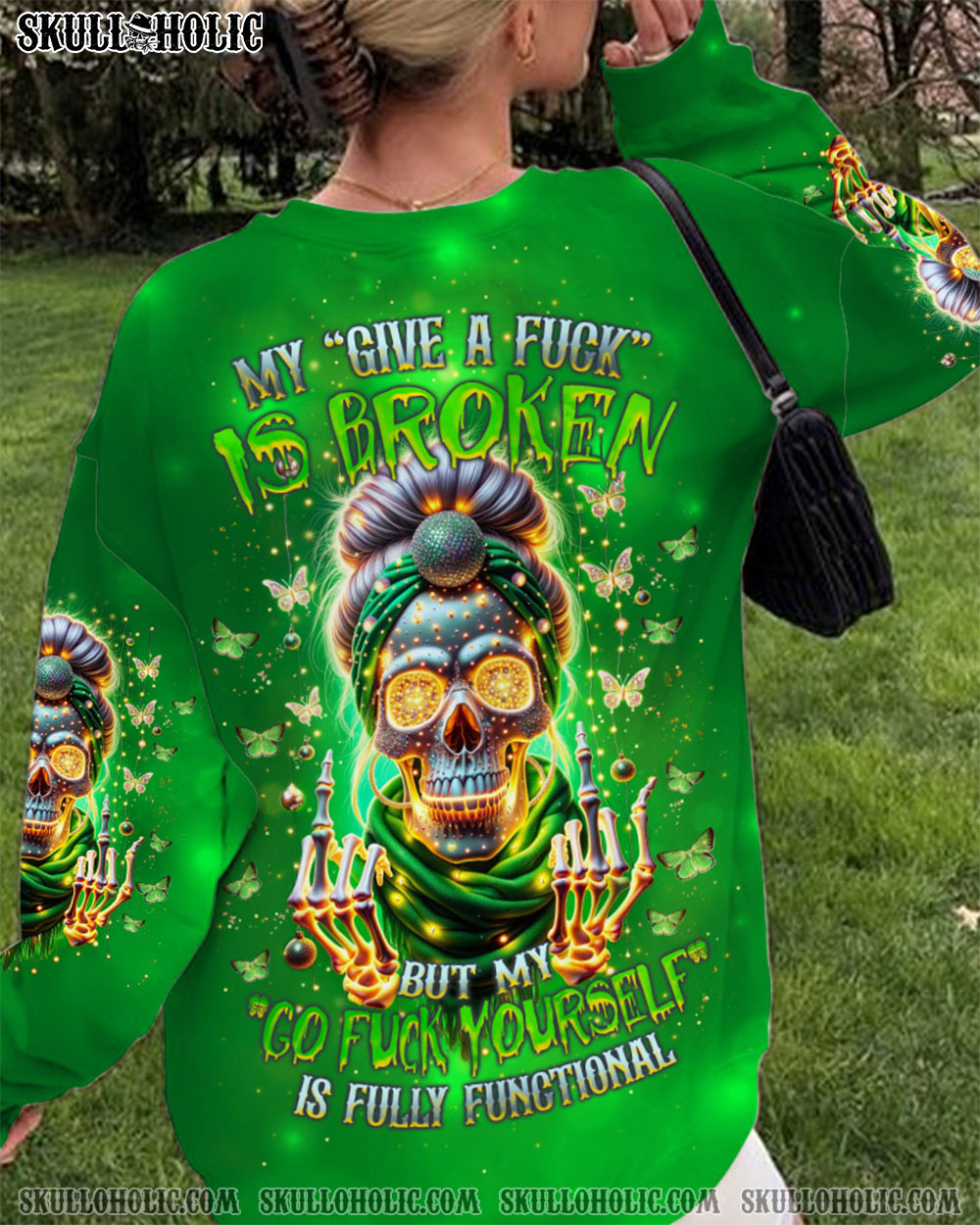 BLISSCORNERS I'M A B DON'T TRY ME ROSE MESSY BUN ALL OVER PRINT