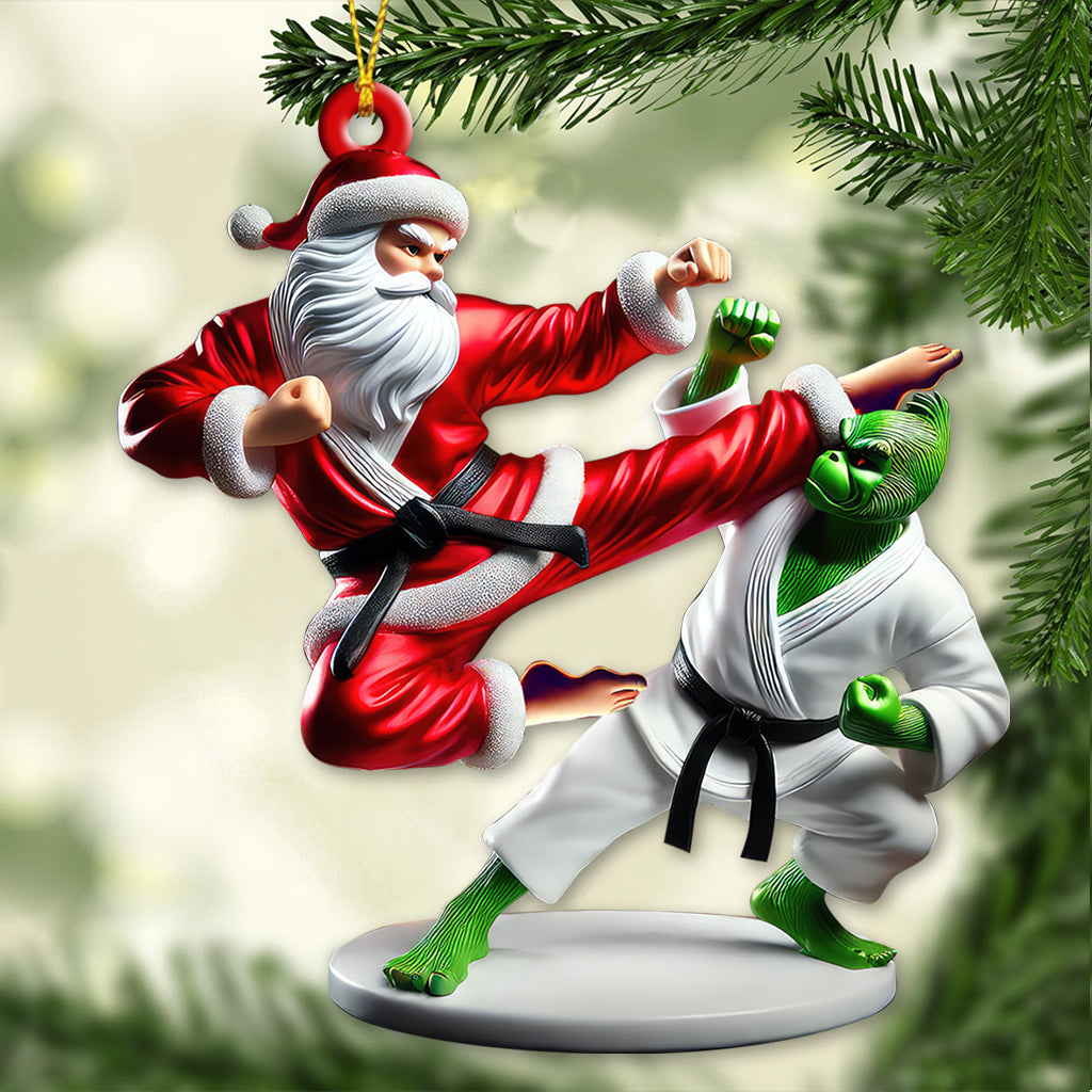 Blisscorners Custom Name Santa Karate Ornament, Santa Karate Christmas Gift2D Flat LM2111