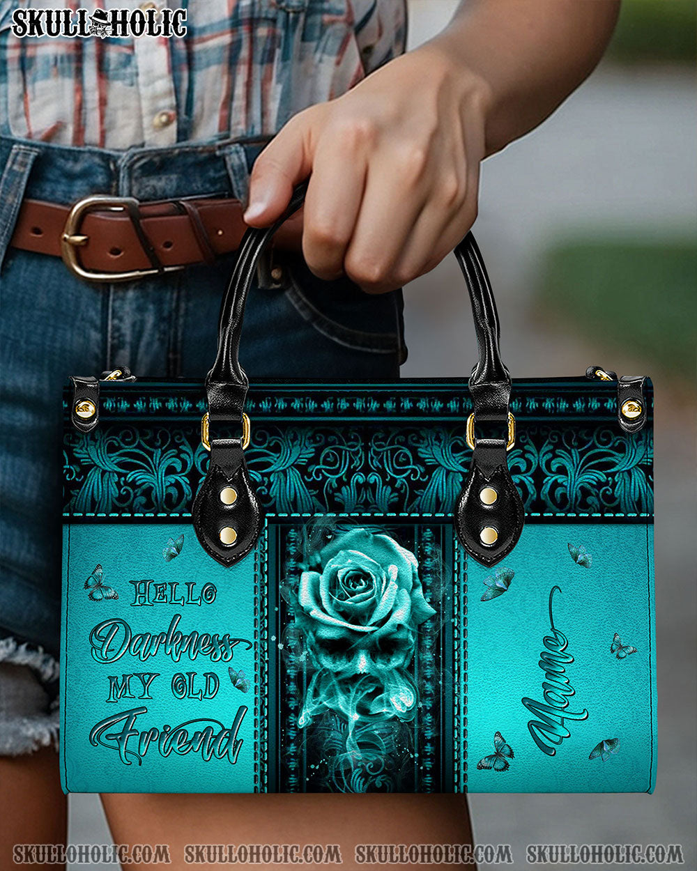 BLISSCORNERS HELLO DARKNESS MY OLD FRIEND LEATHER HANDBAG