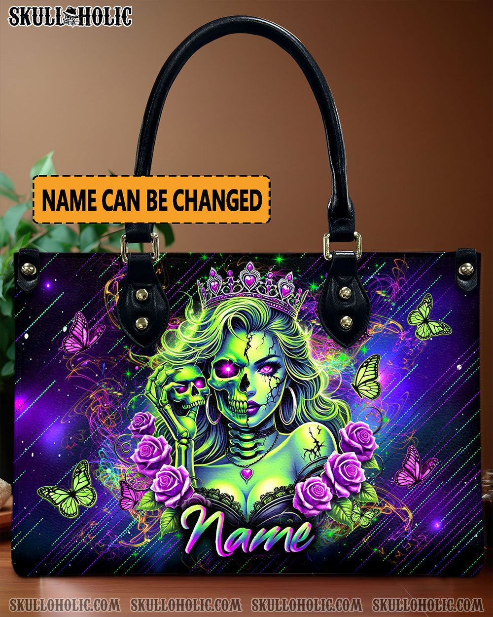 BLISSCORNERS SKULL LADY QUEEN LEATHER HANDBAG