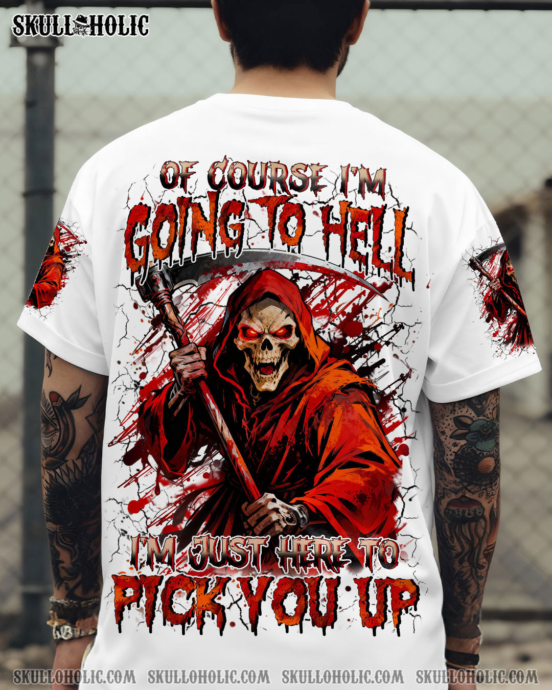 BLISSCORNERS OF COURSE I'M GOING TO HELL SKULL ALL OVER PRINT