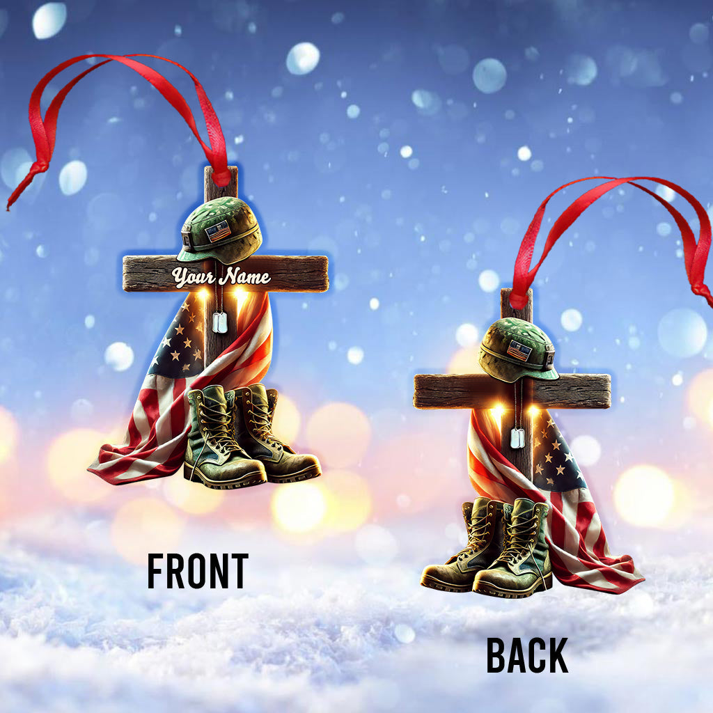 Blisscorners Custom Name U.S Veteran Ornament, U.S Veteran Memorial Christmas Gift2D Flat LM2211