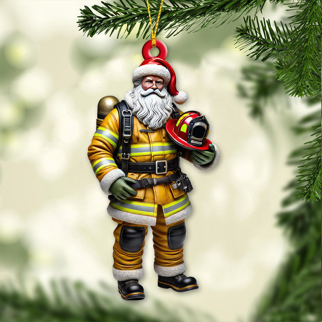 Blisscorners Custom Name Fire Fighter Ornament, Fire Fighter Christmas Gift2D Flat LM2211